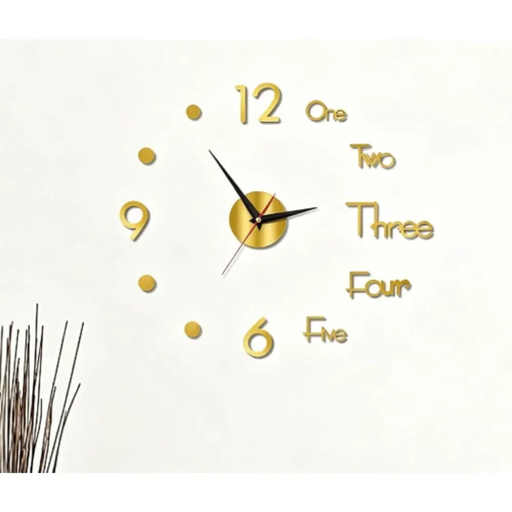 Wall Clocks for Living Room Decor, Frameless Self-Adhesive Silent Non-Ticking